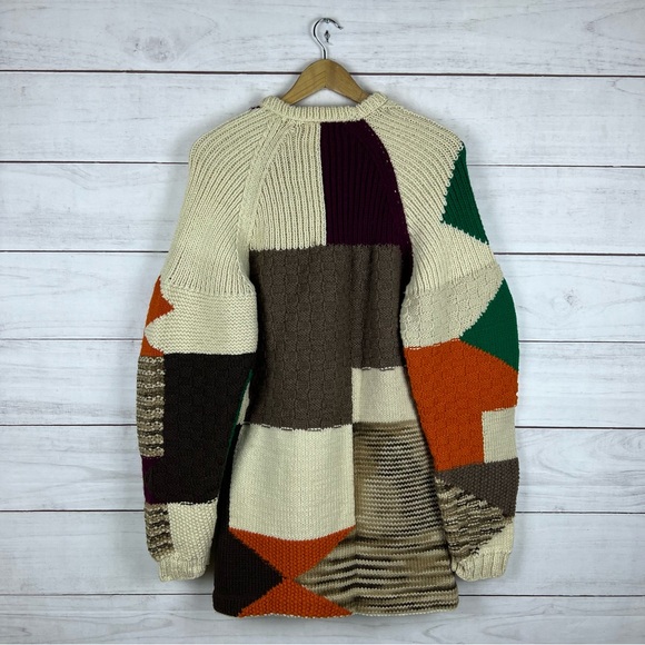 Vintage Hand Made Patch Work Heavy Sweater - Picture 2 of 4